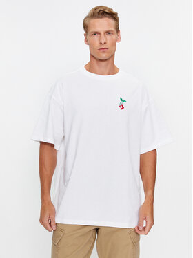 Converse Converse Тишърт Loose Fit Star Chevron Cherry Ss Tee 10025237-A03 Бял Regular Fit
