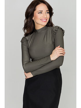 Lenitif Lenitif Bluzka K438 Khaki Regular Fit