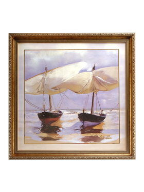 Goebel Goebel Obraz Joaquin Sorolla -Łodzie na plaży Niebieski