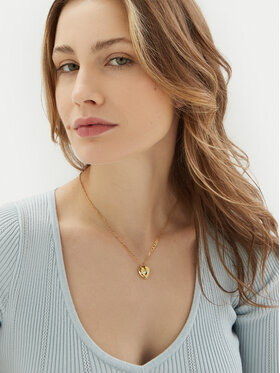 Guess Amore Gold Tone 18 Inch Crystal Heart Necklace UBN05056YG