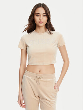 Guess Guess Tričko V3BI01 K0232 Béžová Regular Fit