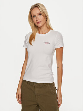 Guess Jeans Guess Jeans Тишърт W4YI02 J1314 Бял Slim Fit