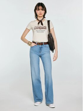 BIG STAR BIG STAR T-Shirt RISSMELNA_103_150 Beżowy Basic Fit