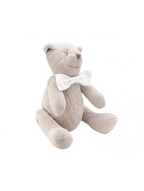 Caramella Caramella Zabawka miś dekoracyjny z białą kokardą Beżowy