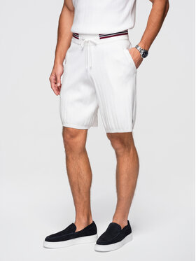 Ombre Ombre Szorty materiałowe OM-SRCS-0203 Biały Regular Fit