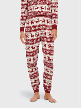 ONLY ONLY Плетени панталони Xmas 15272160 Червен Regular Fit