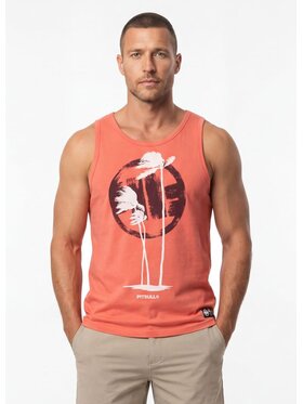 PITBULL PITBULL Tank top PALMS Pomarańczowy Regular Fit