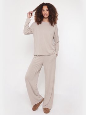 BASICLO BASICLO Spodnie materiałowe BSL-052-689 Beżowy Loose Fit