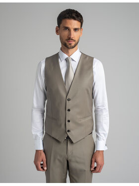Borgio Borgio Kamizelka brione_gi Beżowy Slim Fit