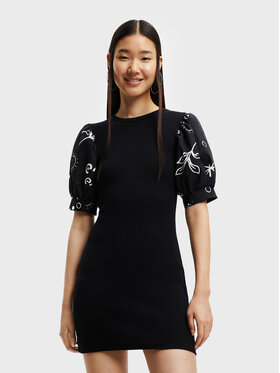Desigual Desigual Плетена рокля Kassandra 22WWVK71 Черен Slim Fit