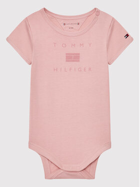 Tommy Hilfiger Tommy Hilfiger Body dziecięce KN0KN01422 Różowy Regular Fit