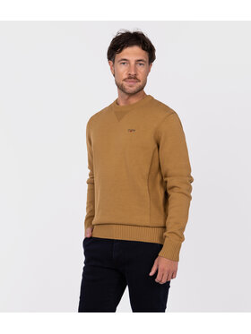 Lee Cooper Lee Cooper Sweter BILL Brązowy Regular Fit