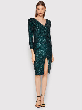 Rinascimento Rinascimento Kokteilinė suknelė CFC0018249002 Žalia Slim Fit