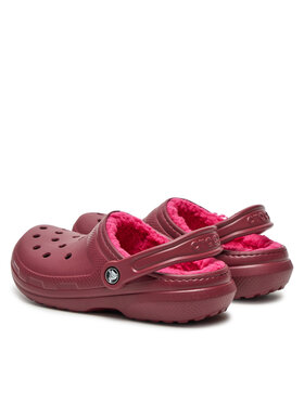 Crocs Natikači Classic Lined Clog 203591 Bordo Rdeča