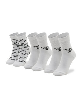 Reebok Reebok Lot de 3 paires de chaussettes hautes unisexe Cl Fo Crew Sock 3P GG6682 Blanc