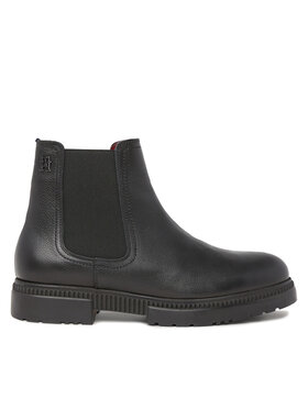 Tommy Hilfiger Tommy Hilfiger Μποτάκια με λάστιχο Comfort Cleated Termo Lth Chel FM0FM04650 Μαύρο
