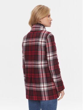 Tommy Hilfiger Prehodni Plašč Tartan WW0WW40256 Rdeča Regular Fit