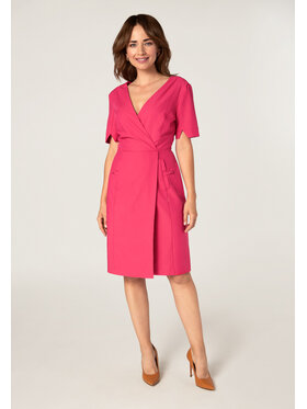 QUIOSQUE QUIOSQUE Sukienka codzienna 082301 PARIS SUNSET DRESS Koralowy Regular Fit