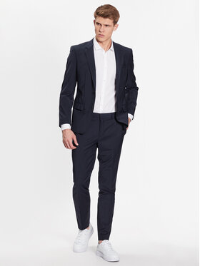 Hugo Hlače Na Rob 50446526 Mornarsko Modra Slim Fit