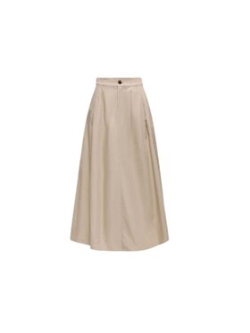 ONLY ONLY Spódnica midi Gonna onl zora hw long pleated Beżowy Regular Fit
