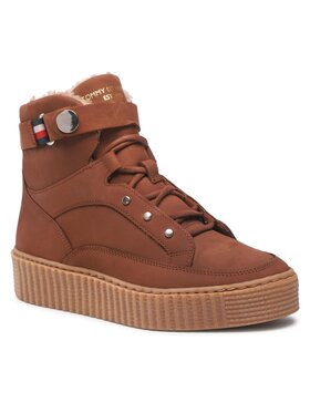 Tommy Hilfiger Tommy Hilfiger Sneakersy Warmlined Lace Up Boot FW0FW06798 Hnědá