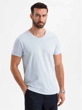 Ombre Ombre T-Shirt OM-TSBS-0237 Szary Regular Fit