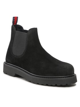 Tommy Jeans Tommy Jeans Členková obuv s elastickým prvkom Tommy Jeans Suede Boot EM0EM01205 Čierna