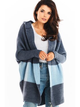 Awama Awama Sweter A392 Niebieski Basic Fit