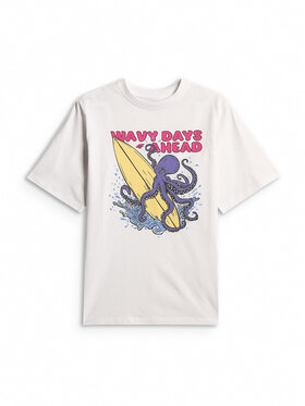 4F 4F T-Shirt WAVE RIDERS CLUB Biały Loose Fit