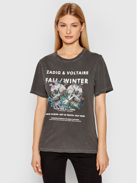 Zadig&Voltaire Zadig&Voltaire T-Shirt Bella Compo Rock Skull WKTS1807F Γκρι Regular Fit