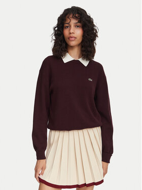 Lacoste Lacoste Πουλόβερ AF4158 Μπορντό Regular Fit