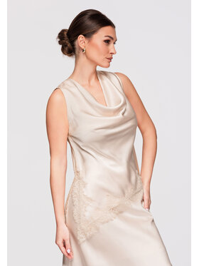 Ombre Ombre Bluzka OW-TS-E0030 Beżowy Loose Fit