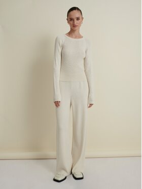 La Mania La Mania Pantaloni da tuta TIME Bianco Classic Fit