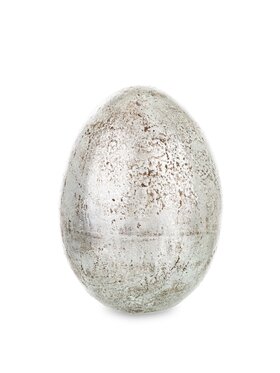 MIAhome MIAhome Figurka srebrne jajko z ceramiki 25,5x16 cm MONNI - II Srebrny