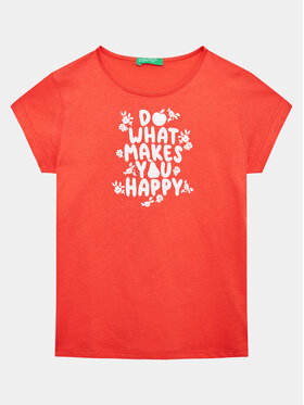 United Colors Of Benetton United Colors Of Benetton T-shirt 3096G1095 Crvena Regular Fit