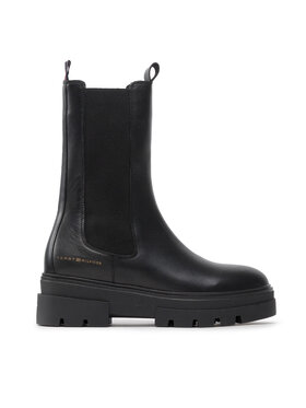 Tommy Hilfiger Tommy Hilfiger Ghete Jodhpur Monochromatic Chelsea Boot FW0FW06730 Negru