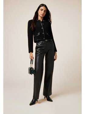 Oltre Oltre Pantaloni di tessuto P381R008696N033 Nero Regular Fit