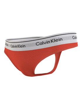 Calvin Klein Calvin Klein Stringi THONG 1P 0000F3786E Pomarańczowy