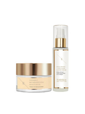 Erthskin London Erthskin London Witamina C Rozświetlający Krem Nawilżający 50ml + Serum Kolagenowe - 60ml Krem na dzień