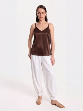 Cat&Cat Cat&Cat Top jedwabny Brązowy Regular Fit