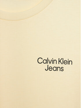 Calvin Klein Jeans Majica Stack Logo IB0IB01319 D Écru Regular Fit