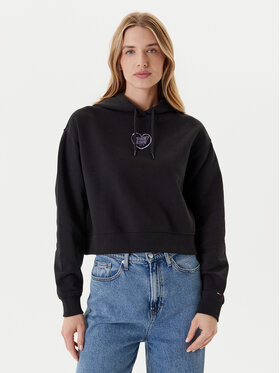 Tommy Jeans Tommy Jeans Bluză Heart DW0DW21408 Negru Relaxed Fit