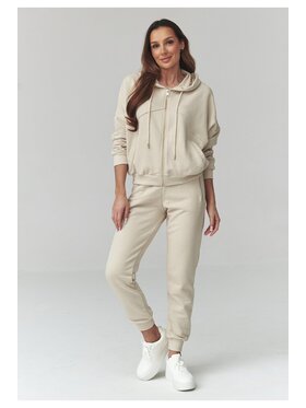 Makadamia Makadamia Dres A14 Beżowy Loose Fit