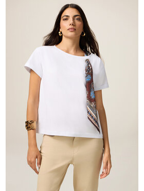 Oltre Oltre T-Shirt G042J004403N011 Biały Regular Fit