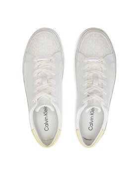 Calvin Klein Superge Flatform Cup Lace Up Epi Mono HW0HW01911 Bela