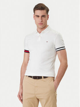 Tommy Hilfiger Tommy Hilfiger Polo särk MW0MW42743 Valge Slim Fit