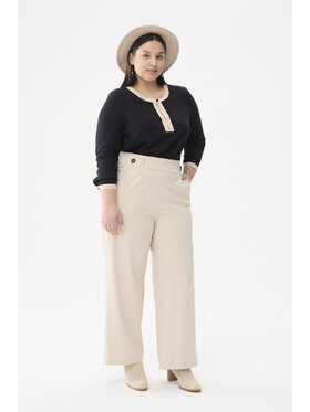blue shadow blue shadow Spodnie damskie Paloma Plus Size Beżowy Standard Fit