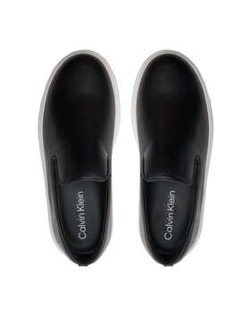 Calvin Klein Tenis Superge FLATFORM CUPSOLE SLIP ON LTH HW0HW01893 Črna