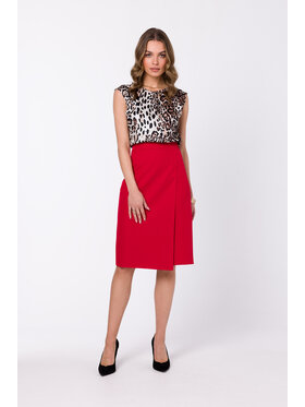 Stylove Stylove Spódnica midi S343 Czerwony Regular Fit
