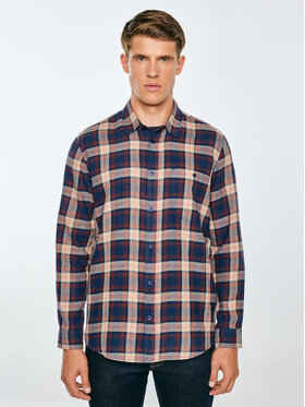 BIG STAR BIG STAR Koszula FLANENO Granatowy Basic Fit